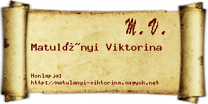 Matulányi Viktorina névjegykártya